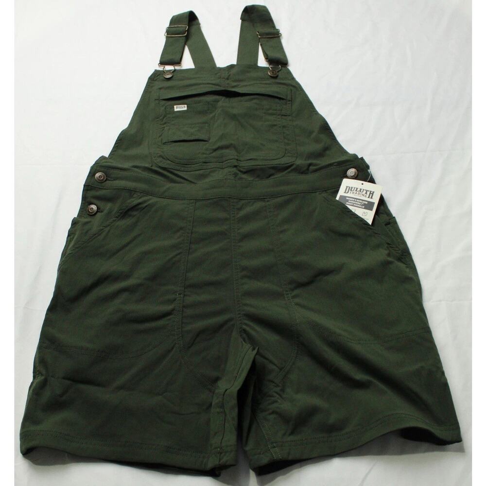 Duluth Trading Co Sz S Overalls Shortall Shorts Green Gardening Heirloom Bib NWT - Picture 4 of 8
